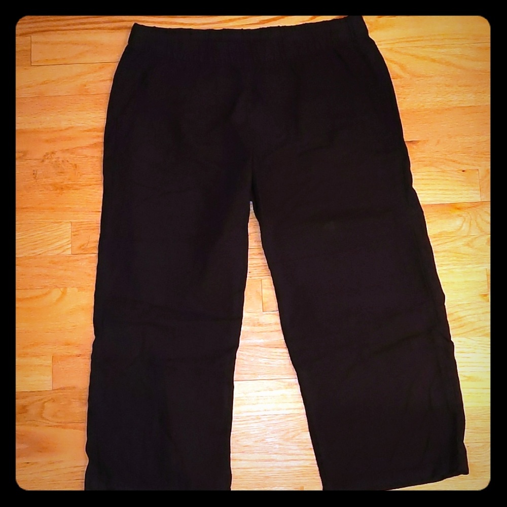 Old Navy Linen Wide Leg Cropped Pants